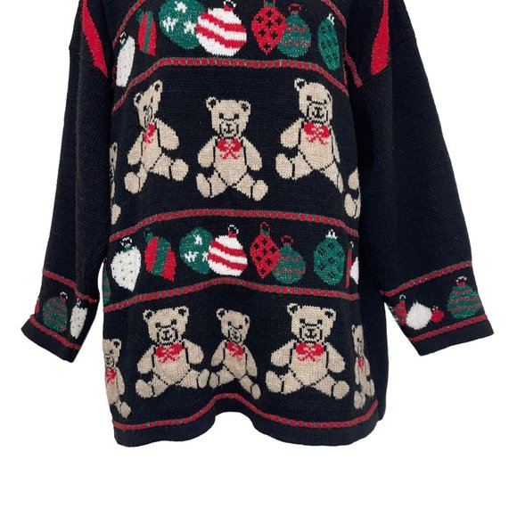 Vintage Nutcracker Pullover Sweater Womens L Teddy Bear Ugly Christmas Holiday - Picture 3 of 9